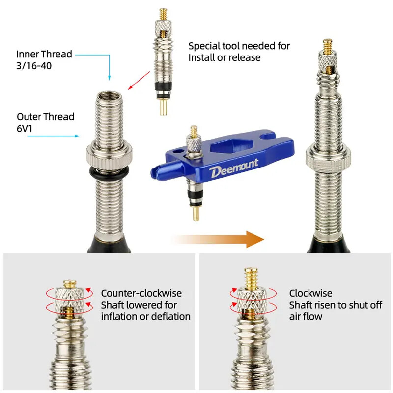 Велосипедна месингова безкамерна сърцевина на клапана Presta W/ Допълнителен уплътнителен пръстен N Алуминиева капачка Резервни части за циклични дюзи, обработени с ЦПУ