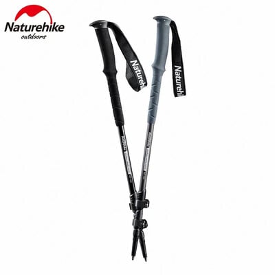 Baston pliabil de trekking Naturehike Baston de mers pliabil pentru alpinism retractabil 3 secțiuni Telescopic din aliaj de aluminiu 2024