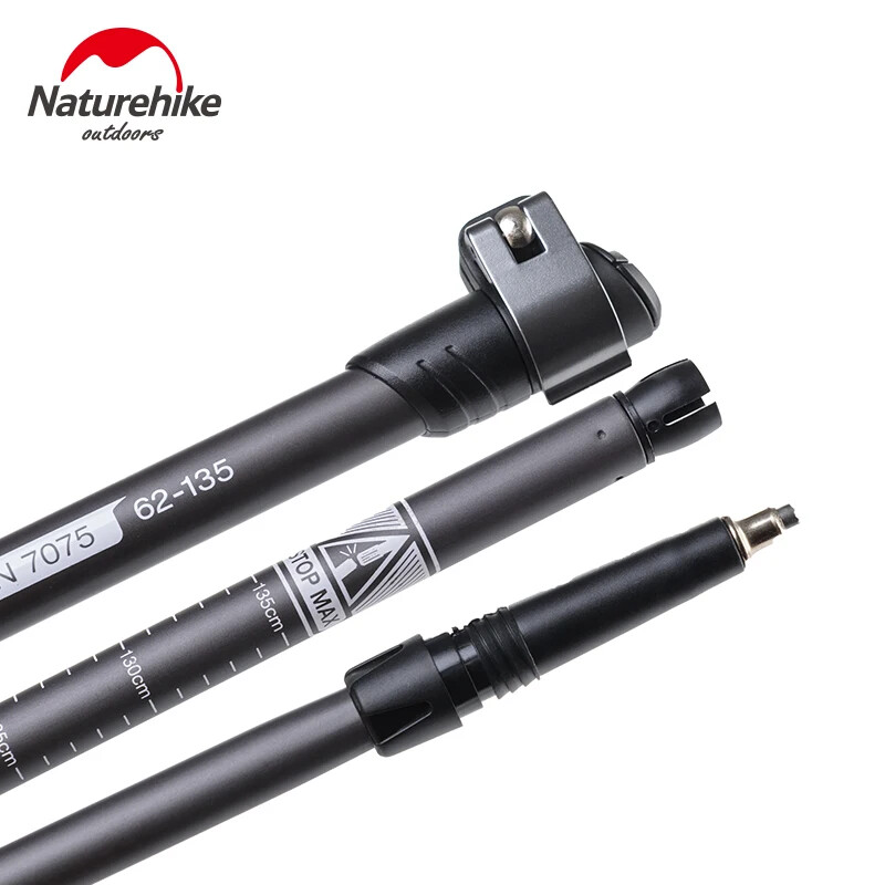 Naturehike saliekams pārgājienu nūjas salokāms spieķis kāpšanai, izvelkams 3 sekciju teleskopiskais alumīnija sakausējums 2024