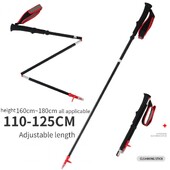 Pārgājienu nūja 4 sekciju salokāma āra alumīnija sakausējuma īpaši viegla spieķi kāpšanas nūja Superlight stick