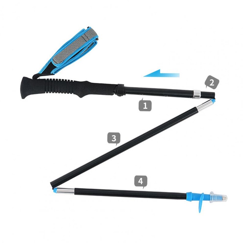 Pārgājienu nūja 4 sekciju salokāma āra alumīnija sakausējuma īpaši viegla spieķi kāpšanas nūja Superlight stick