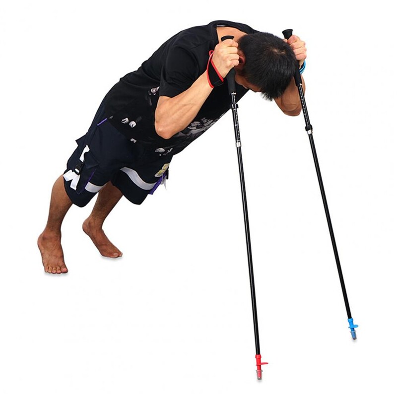 Pārgājienu nūja 4 sekciju salokāma āra alumīnija sakausējuma īpaši viegla spieķi kāpšanas nūja Superlight stick
