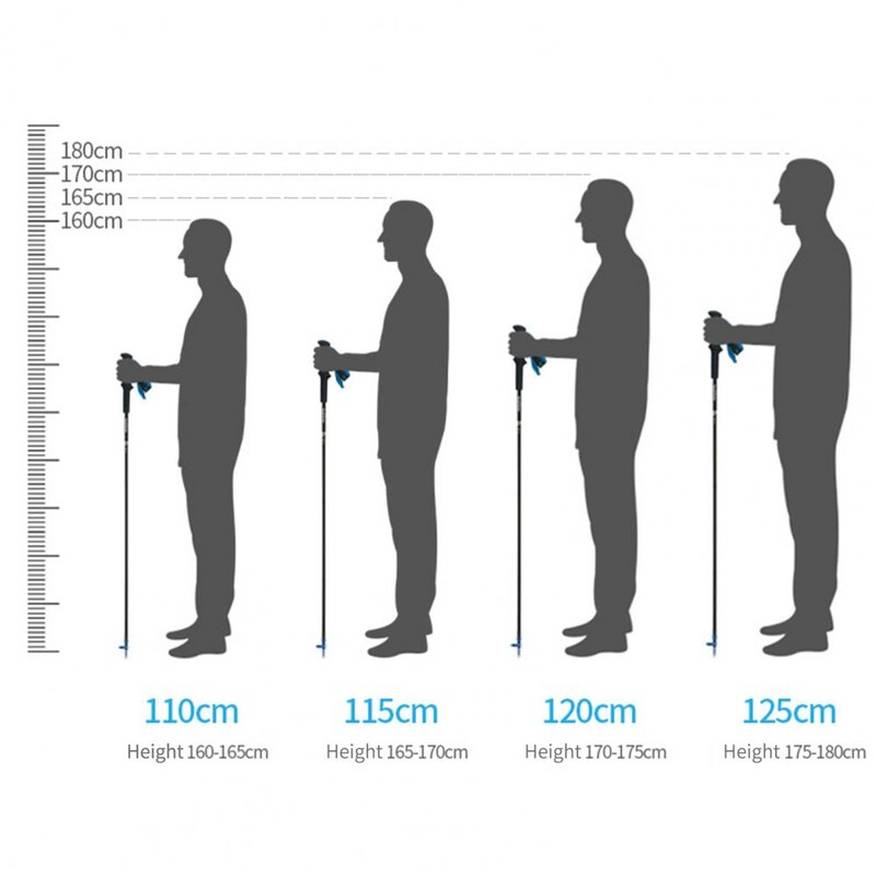 Pārgājienu nūja 4 sekciju salokāma āra alumīnija sakausējuma īpaši viegla spieķi kāpšanas nūja Superlight stick