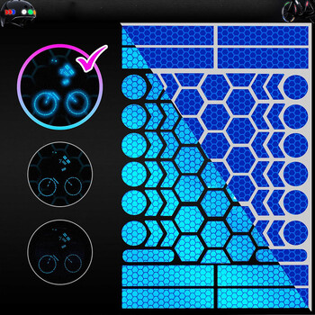 Комплект светлоотразителни стикери Нощна безопасност Водоустойчиви самозалепващи стикери за каски, скейтборд, велосипед, скутер, електровелосипед, мотоциклет