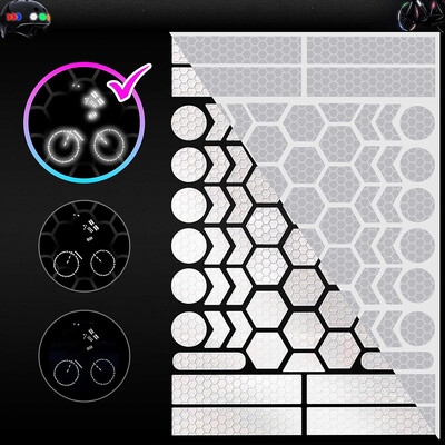 Atstarojošo uzlīmju komplekts Nakts drošība Ūdensizturīgas pašlīmējošās uzlīmes ķiverēm, skeitbordam, velosipēdam, skrejritenim, e-velosipēdam, motociklam