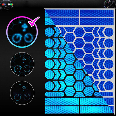 Atstarojošo uzlīmju komplekts Nakts drošība Ūdensizturīgas pašlīmējošās uzlīmes ķiverēm, skeitbordam, velosipēdam, skrejritenim, e-velosipēdam, motociklam