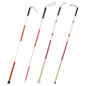 Pārnēsājams salokāms mobilitātes spieķis, atstarojošs līdzsvarojošs mobilitātes palīglīdzeklis, viegls, četru daļu spieķis neredzīgajiem.