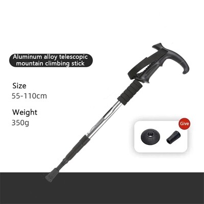 4-секционен преносим външен сгъваем щека за пешеходен туризъм Щека за туризъм Алуминиева телескопична бухалка за възрастни къмпинг щеки за ходене 1 бр.