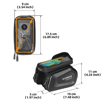 Твърд калъф за телефон Водоустойчив Светлоотразителен Чанта с горна тръба с голям капацитет MTB Шосеен велосипед Чанта за седло Чанта за глава Чанта за предна греда