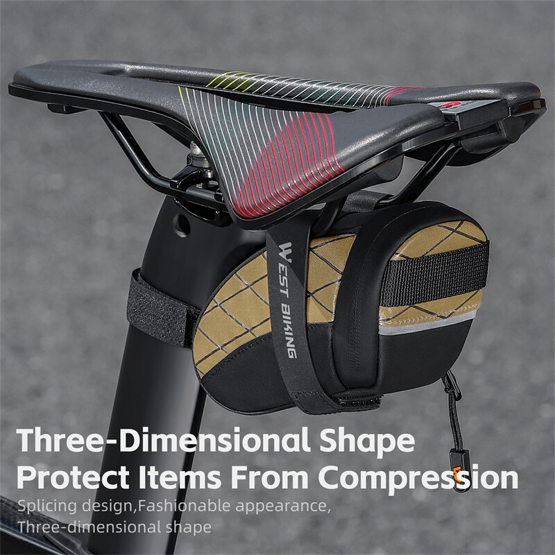 WEST BIKING Jalgratta sadulakott Mini kaasaskantav PU-tööriistade hoiukott Peegeldav tagaistme kott Pritsmete veekindel 3D sadulakott