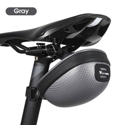 WEST BIKING Мини велосипедна чанта за седло с твърда черупка 0,4 л Чанта за съхранение на велосипедни инструменти EVA водоустойчива задна чанта за велосипедна седалка Аксесоар за колоездене