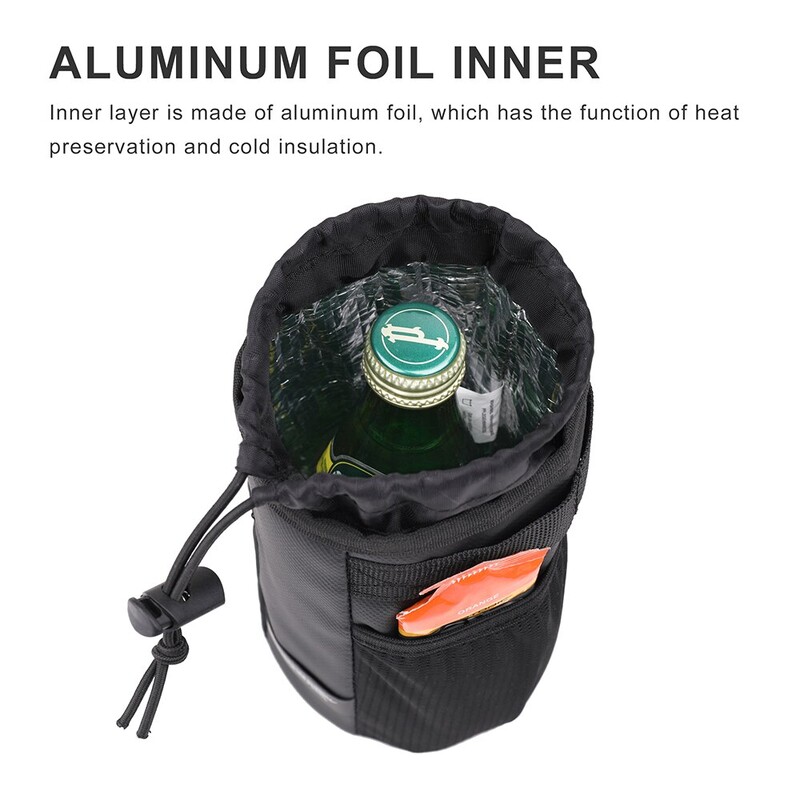 Rhinowalk velosipēda pudeļu turētājs riteņbraukšanas ūdens pudeļu turētāja maisiņš, izolēta tējkanna MTB ceļa velosipēdu stūres soma piederumi