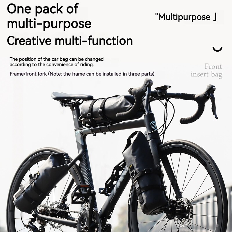 ENLEE Biciklistička višenamjenska torba za prednju vilicu Vanjska vodootporna torba Kapacitet 5L Cestovna brdska biciklistička torba za putovanja na velike udaljenosti