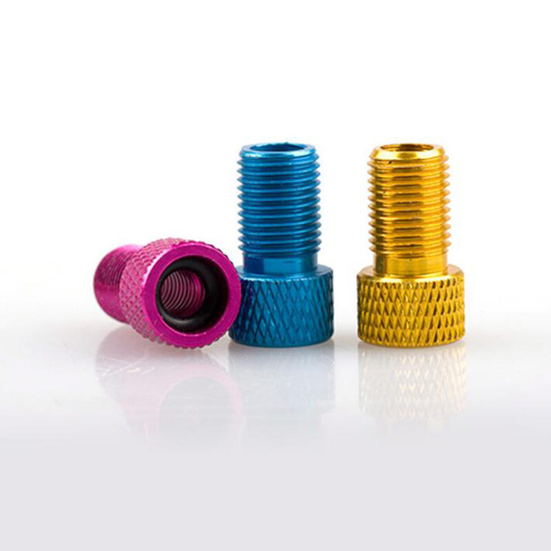 4 vnt Aliuminio lydinio dviračio vožtuvo adapteris Konvertuokite „Presta“ į „Schrader“ vožtuvą dviračio siurblio oro purkštuko vamzdžio įrankiai dviračių priedai