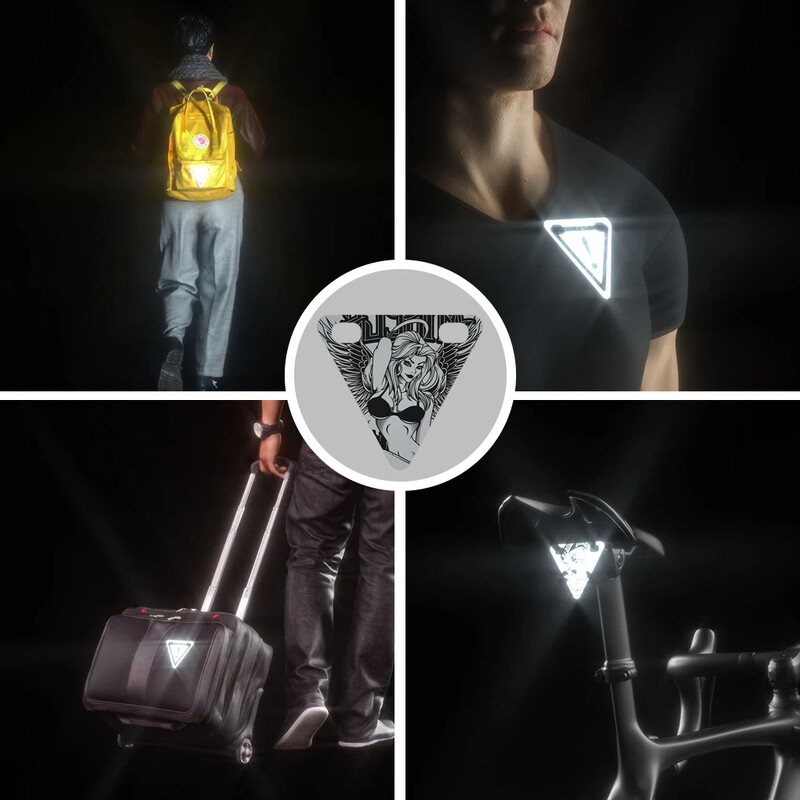 Velosipēdu uzlīmes Trīsstūris Magnētisks MTB šosejas velosipēds nakts drošības brīdinājuma atstarotāja zīme āra sportam skriešanas piederumi DROPSHIP