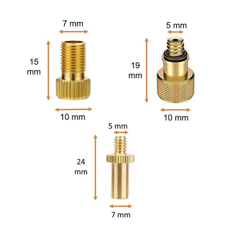 3 vnt ratų padangų perdavimo vožtuvo adapterio rinkinys dviračio vertės keitiklis „Presta“ į „Schrader“ dviračio padangą SV / DV / AV adapterio dviračio priedas