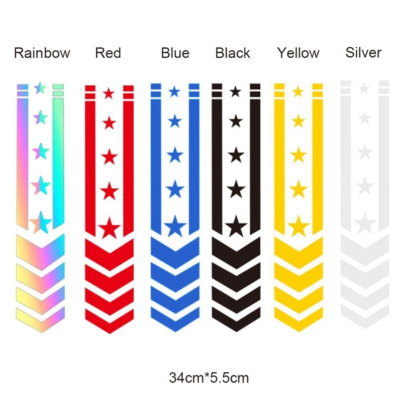 Fender Decals Zvaigžņu bultu svītras Motociklu atstarojošas uzlīmes Auto Motociklu Skūteris Braukšanas Drošības Brīdinājums Remonts Piederumi