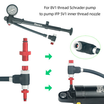 8V1 Thread 5V1 Thread AV ακροφύσιο Inflation Adapters κράμα αλουμινίου με 4 ανταλλακτικά O-ring Ταιριάζει σε ακροφύσιο τύπου MTB Road Bicycle IFP