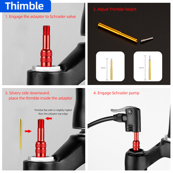 8V1 Thread 5V1 Thread AV ακροφύσιο Inflation Adapters κράμα αλουμινίου με 4 ανταλλακτικά O-ring Ταιριάζει σε ακροφύσιο τύπου MTB Road Bicycle IFP