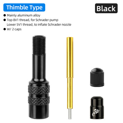 8V1 sriegis 5V1 sriegis AV antgalis pripūtimo aliuminio lydinio adapteriai su 4 atsarginiais O žiedais Tinka MTB plento dviračio IFP tipo antgaliui