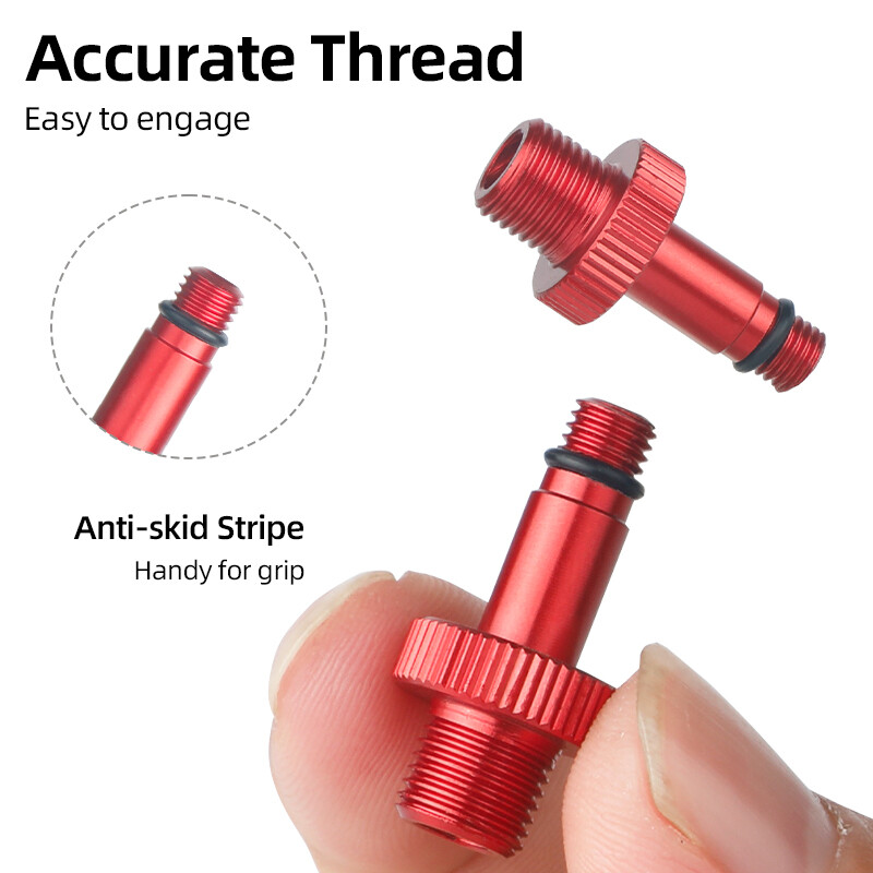 8V1 sriegis 5V1 sriegis AV antgalis pripūtimo aliuminio lydinio adapteriai su 4 atsarginiais O žiedais Tinka MTB plento dviračio IFP tipo antgaliui