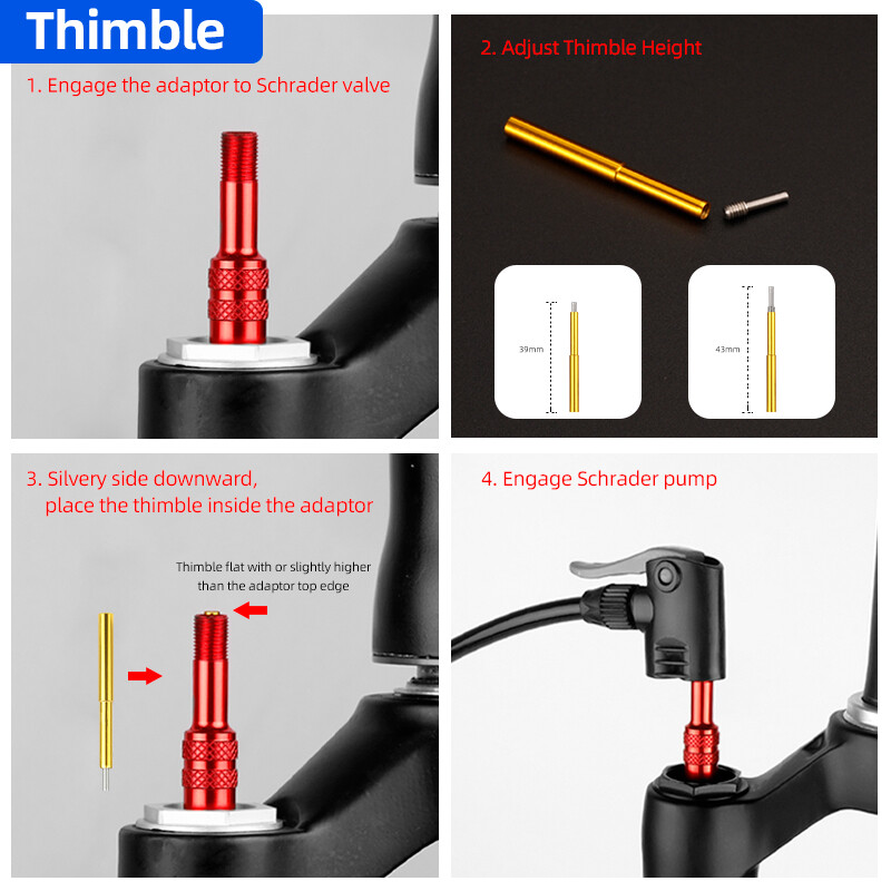 8V1 sriegis 5V1 sriegis AV antgalis pripūtimo aliuminio lydinio adapteriai su 4 atsarginiais O žiedais Tinka MTB plento dviračio IFP tipo antgaliui