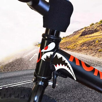 Декоративен стикер за велосипедна рамка MTB Shark Head Tube Bike Flame Слънцезащитен крем Топлоустойчиви стикери Водоустойчив отразяващ стикер