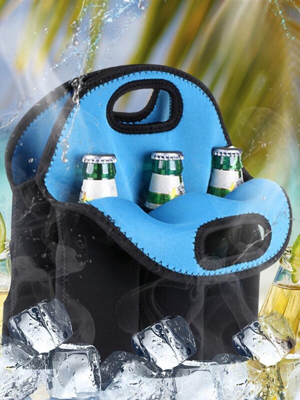 1*Σακούλα φιάλης κρασιού 6 μπουκάλια Θήκη ψύξης με μόνωση από Neoprene Tote Διατηρείτε το περιεχόμενό της δροσερό, μονωμένο και στεγνό