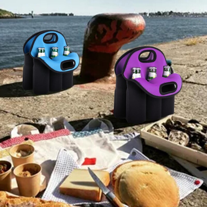 1*Σακούλα φιάλης κρασιού 6 μπουκάλια Θήκη ψύξης με μόνωση από Neoprene Tote Διατηρείτε το περιεχόμενό της δροσερό, μονωμένο και στεγνό