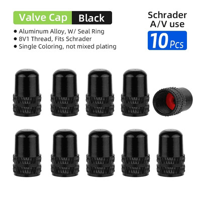 10 vnt Deemount AV padangos vožtuvo dangtelis, skirtas automobilių motociklams plento dviračiams, aliuminio Schrader Presta antgalis nuo dulkių, dviračių priedai