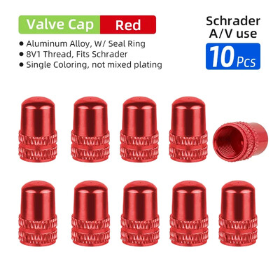 10 vnt Deemount AV padangos vožtuvo dangtelis, skirtas automobilių motociklams plento dviračiams, aliuminio Schrader Presta antgalis nuo dulkių, dviračių priedai