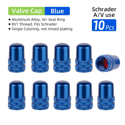 10 vnt Deemount AV padangos vožtuvo dangtelis, skirtas automobilių motociklams plento dviračiams, aliuminio Schrader Presta antgalis nuo dulkių, dviračių priedai