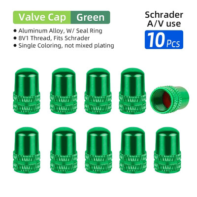 10 vnt Deemount AV padangos vožtuvo dangtelis, skirtas automobilių motociklams plento dviračiams, aliuminio Schrader Presta antgalis nuo dulkių, dviračių priedai