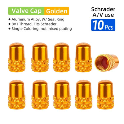 10 vnt Deemount AV padangos vožtuvo dangtelis, skirtas automobilių motociklams plento dviračiams, aliuminio Schrader Presta antgalis nuo dulkių, dviračių priedai