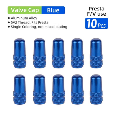 10 vnt Deemount AV padangos vožtuvo dangtelis, skirtas automobilių motociklams plento dviračiams, aliuminio Schrader Presta antgalis nuo dulkių, dviračių priedai