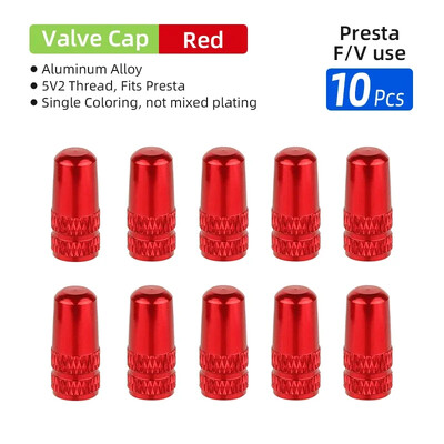 10 vnt Deemount AV padangos vožtuvo dangtelis, skirtas automobilių motociklams plento dviračiams, aliuminio Schrader Presta antgalis nuo dulkių, dviračių priedai