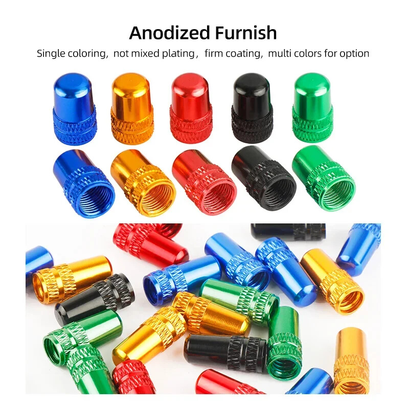 10 vnt Deemount AV padangos vožtuvo dangtelis, skirtas automobilių motociklams plento dviračiams, aliuminio Schrader Presta antgalis nuo dulkių, dviračių priedai