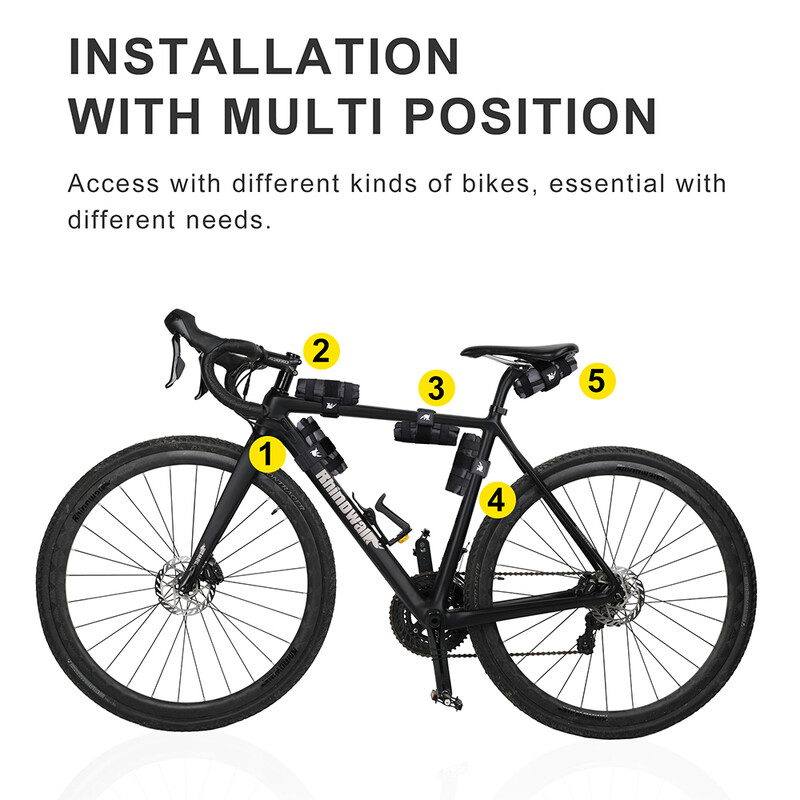 Rhinowalk torba za bicikl Torba za alat Gornja prednja cijev Torba s okvirom Burrito Pack Torbica Dodaci za biciklizam Crni MTB bicikl Stražnji kompleti alata