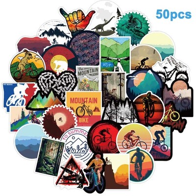 50 vnt kalnų dviračių lipdukai rėmo apsaugos PVC vandeniui atsparus plento MTB dviračio lipdukas, skirtas „pasidaryk pats“ nešiojamojo kompiuterio telefono dviračio priedams