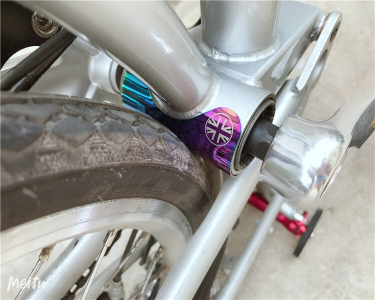 Apsauginiai dviračio lipdukai, skirti „Brompton“ sulankstomam dviračio apatinio laikiklio apsaugai, aliuminio lydinio apsauginiam apvalkalui