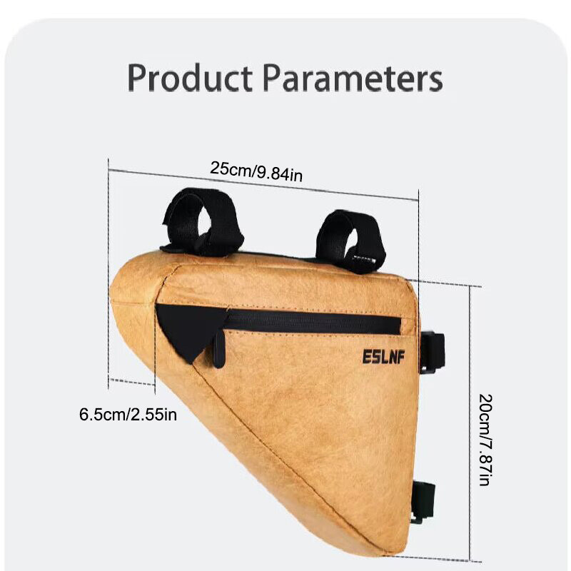 ESLNF velosipēda trīsstūra soma MTB šosejas velosipēda priekšējā siju soma Viegla riteņbraukšanas āra soma Izturīga, nodilumizturīga velosipēda soma