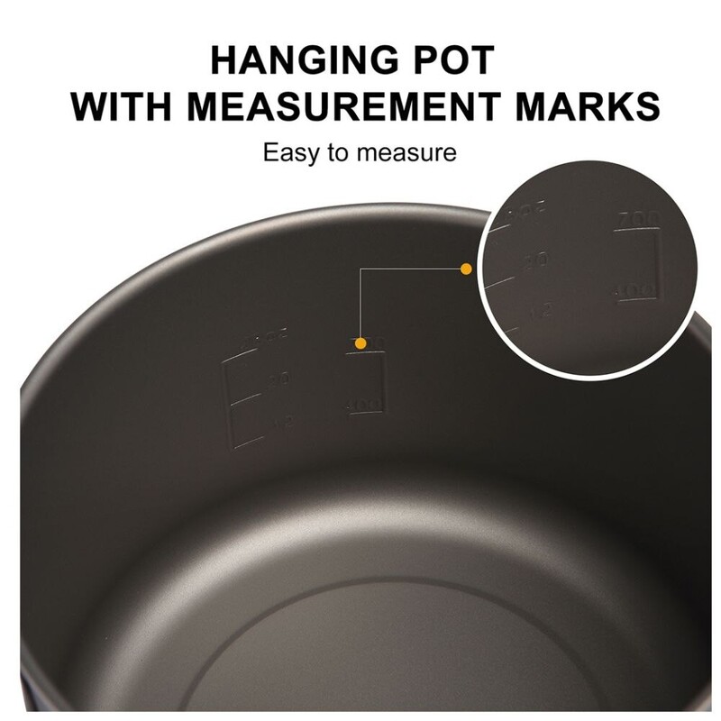 Widesea Къмпинг съдове за хранене Комплект титаниеви съдове за готвене Туризъм Котел Готвене на открито Тенджера Тиган Пикник Кухня Туризъм Трекинг