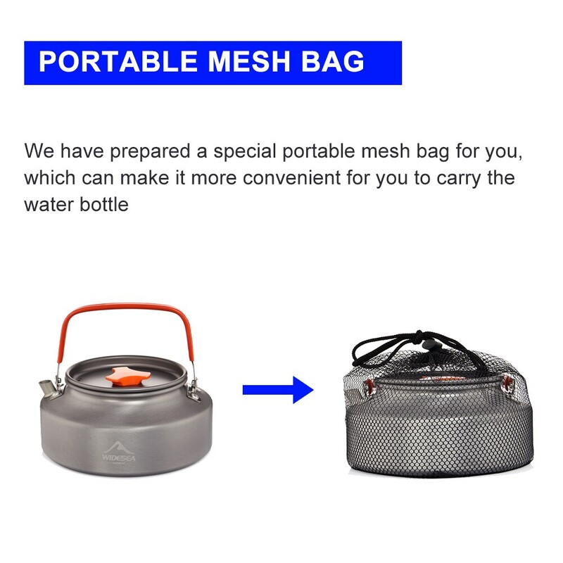 Widesea 1.1L 2L1.5L kempinga ūdens tējkanna āra kafijas tējkanna Galda trauki Piknika komplekts Piederumi Aprīkojums Trauki Tūrisma trauki
