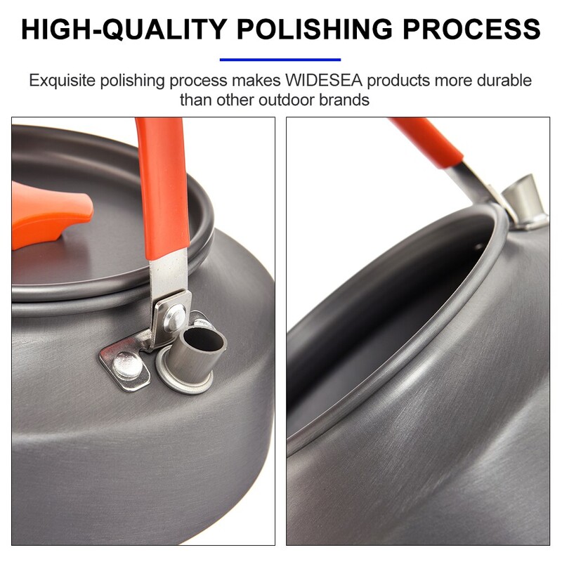 Widesea 1.1L 2L1.5L kempinga ūdens tējkanna āra kafijas tējkanna Galda trauki Piknika komplekts Piederumi Aprīkojums Trauki Tūrisma trauki