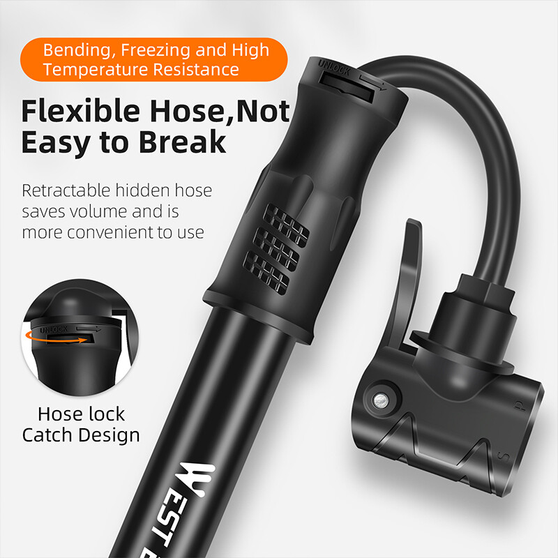 WEST BIKING Mini velosipēdu sūknis riteņbraukšanai rokas gaisa sūknis augstspiediena Mtb šosejas velosipēdu riepu piepūtējs Schrader Presta Valve velosipēdu daļas