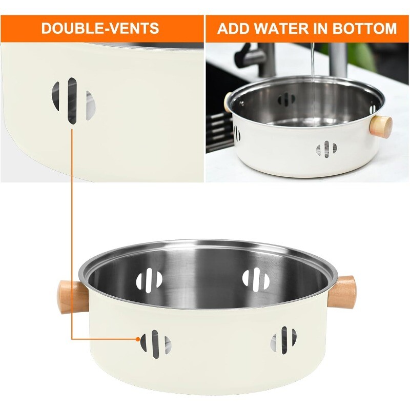 Āra kempinga grils ar oglēm grils ar grilu daudzfunkcionāls gatavošanas pikniks, apaļa, nepiedegoša bārbekjū plīts