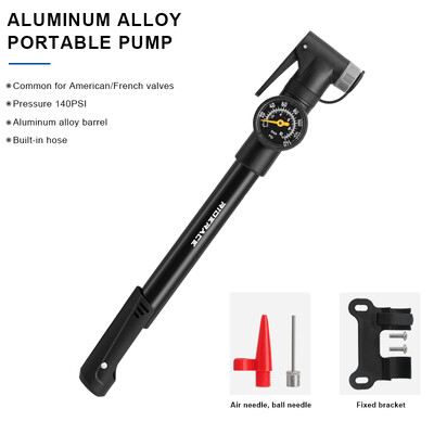 Pārnēsājams velosipēda sūknis ar alumīnija sakausējuma rokas riepu gaisa piepūšanu MTB šosejas velosipēda auto skrejritenim Schrader Presta Valve AV FV
