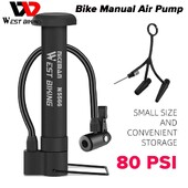 WEST BIKING velosipēda gaisa sūknis pārnēsājams velosipēda riepu sūknis Schrader vārsts viegls peldēšanas riņķim futbolam basketbolam