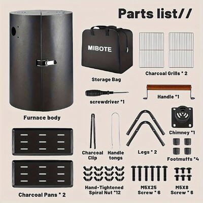 Pārnēsājama kokogļu grila plīts āra plīts: BBQ viegli paņemams oglekļa grils no divām pusēm