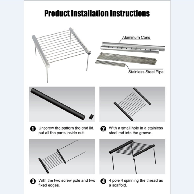 Pārnēsājams bārbekjū grils Gatavošana no nerūsējošā tērauda BBQ grils salokāms mini grils mājas parka pikniks āra grila piederumi